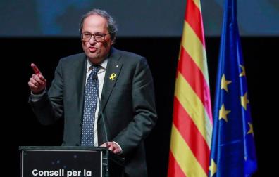Quim Torrá, durante el evento de presentación en Bruselas del Consejo Catalán para la República.