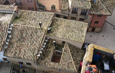 Susto en Olite tras incendiarse una chimenea