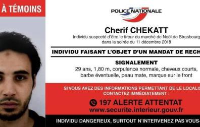 Fotografía cedida por la Policía Nacional Francesa que muestra a Cherif Chekatt, sospechoso del tiroteo.