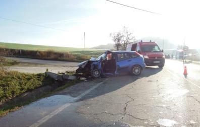 Un fallecido en un accidente de tráfico en la NA-129 a la altura de Los Arcos