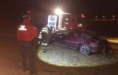 Una mujer herida grave en un accidente en Legaria