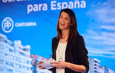 La candidata a la Presidencia de Cantabria, Ruth Beitia, durante el acto de presentación del Partido Popular de su candidatura.