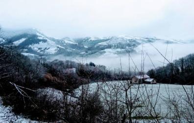 Imágenes de los lectores de la nieve caída en Navarra a principios de febrero de 2018.
