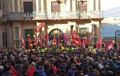Manifestación de LAB por la situación en Huerta de Peralta.
