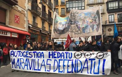 Colectivos populares apoyan al Gaztetxe Maravillas y llaman a manifestarse en su apoyo
