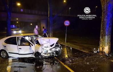 Grave un conductor al chocar con un árbol en la carretera de la Universidad