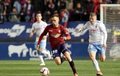 Rober Ibáñez, en el partido frente al Zaragoza.