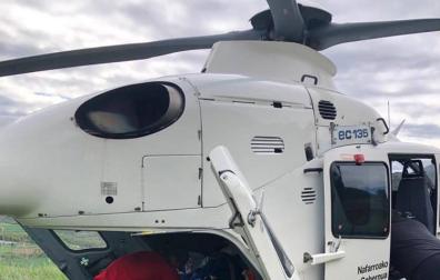 Trasladado en helicóptero al CHN tras ser hallado inconsciente en Gallipienzo