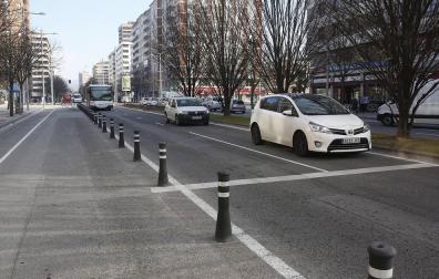 La avenida de los 500 bolardos en Pío XII.