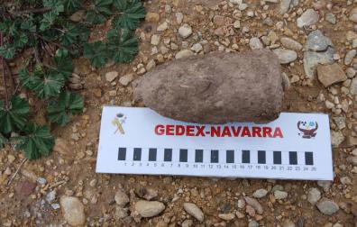 Proyectiles de artillería con carga explosiva encontrados en Baztan y Lorca