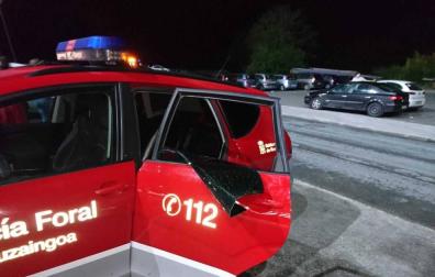 Estado en el que dejó el detenido el vehículo de la Policía Foral