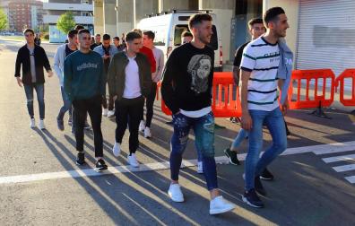 La plantilla de Osasuna se ha reunido en El Sadar para ver el Albacete-Granada