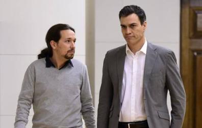 Pablo Iglesias y Pedro Sánchez.