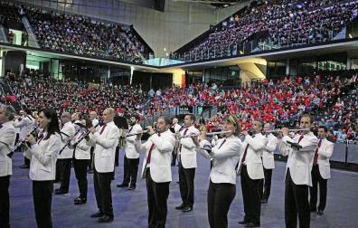 Fotos del concierto de La Pamplonesa en el Navarra Arena ante 7.000 escolares de 32 colegios
