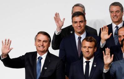 Pedro Sánchez, junto al resto de líderes en la cumbre del G20.