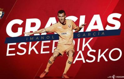 Imagen que ha publicado Osasuna tras la rescisión del contrato de Imanol García.