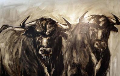 Diez pintores y tres escultores protagonizan una exposición sobre el toro en la galería Michel Menéndez