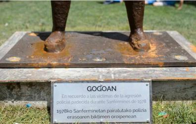Placa sustraída del monumento Gogoan.