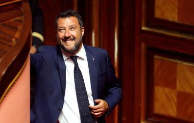 Matteo Salvini en el Senado de la República en Roma.