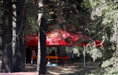 El operativo de búsqueda de Blanca Fernández Ochoa, en la zona de La Peñota de la sierra madrileña.