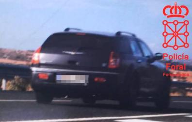 Imagen del coche interceptado a 220 km/h en la A-12.