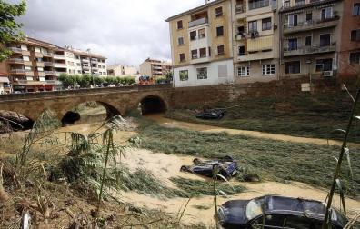 Antes y después en las inundaciones de Tafalla (VI)