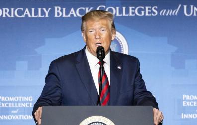 Trump, en una conferencia universitaria.