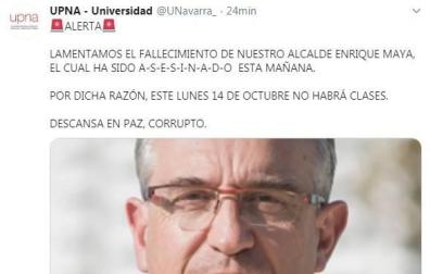 Hackean la cuenta de Twitter de la UPNA con mensajes amenazantes contra Maya