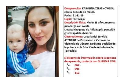 Buscan a una mujer y a su bebé, desaparecidos en Torrevieja