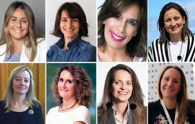 De izda. a dcha. y de arriba a abajo: Tesa Díaz Faes, Luisa Alli, María Eizaguirre, María Andrés Marín, Clara Martínez de Careaga, Gabriela Uriarte, Ana Lorenzo y Biola María Javierre,