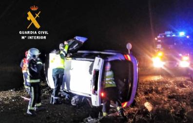 Dos heridos, uno de ellos grave, en un choque frontal en la N-121-A en Olite