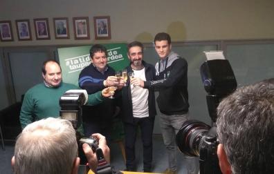 Iñaki Ániz, Javi Gracia, Miguel Ollacarizqueta y Ander Izquierdo, en Anaitasuna.