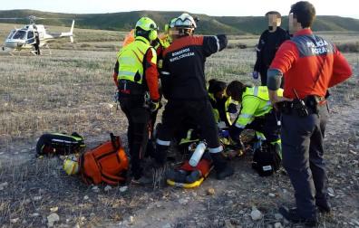 Herido tras sufrir un accidente con un ala delta en Tudela