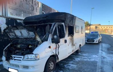 Una caravana se incendia en Tafalla sin causar daños personales