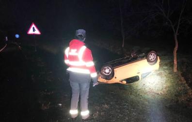 Estado en el que ha quedado el vehículo tras el accidente en Etxarri Aranatz.