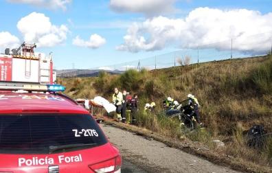 Lugar en el que se ha producido el accidente en Barásoain
