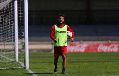 Rubén García, en uno de los últimos entrenamientos en Tajonar.
