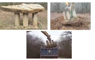 Destruidos en Etxarri Aranatz cuatro monolitos en memoria de miembros de ETA