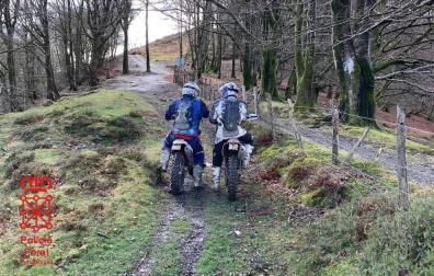 Denunciados en Pagolleta dos motoristas que circulaban por una zona protegida
