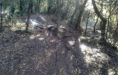 Imagen de la cuerda que se encontró Gorka del Campo en la subida a Montejurra.