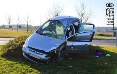 Herida una joven de Tafalla en un accidente de tráfico en Mialgro