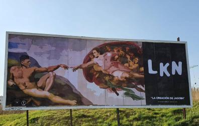 Jagoba y Chimy protagonizan la nueva obra de LKN, el Bansky del osasunismo