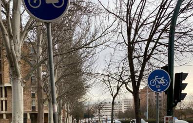Quejas por la falta de espacio para peatones y bicis en la avenida de Navarra
