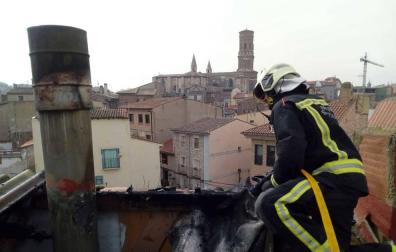 Un incendio provoca daños en una vivienda de Tudela, sin causar heridos