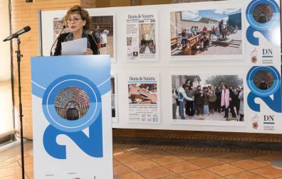 La directora de Diario de Navarra, Inés Artajo, durante su discurso en el acto de celebración del 20 aniversario de la Edición Ribera