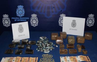 Dos detenidos cuando intentaban introducir en Navarra 5 kilos de hachís
