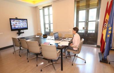 La presidenta Chivite ha participado en la videoconferencia de presidentes con Sánchez