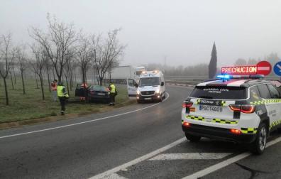 Trasladado al Reina Sofía de Tudela tras resultar herido en un accidente en la A-68