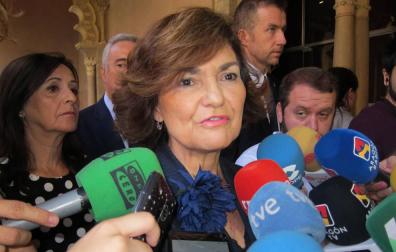 Carmen Calvo, en Zaragoza.