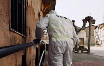 La UME continúa este sábado con las labores de desinfección de edificios en Navarra